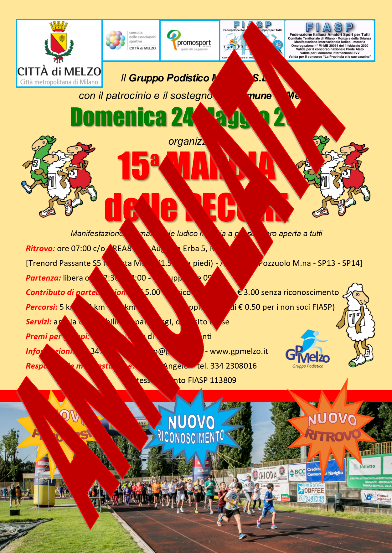 Annullamento della 15^ Marcia delle Pecore del 24 maggio 2020 Annullamento della 15^ Marcia delle Pecore del 24 maggio 2020